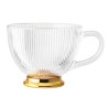 Złota filiżanka szklana na stopce Selena 430 ml |Duża i elegancka | Golden Sister