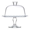 Patera szklana 26,4 cm na nóżce z kloszem Patisserie