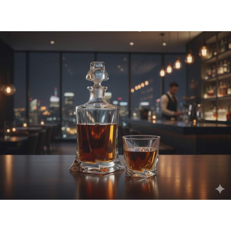 Zestaw do whisky BOHEMIA Prestige Quadro komplet 6+1