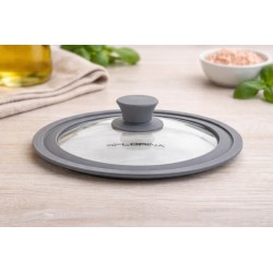 Pokrywka szklana żaroodporna z silikonem 3w1 18,20,22 cm
