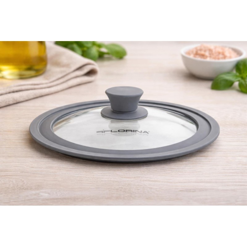 Pokrywka szklana żaroodporna z silikonem 3w1 18,20,22 cm