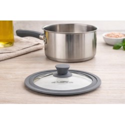 Pokrywka szklana żaroodporna z silikonem 3w1 18,20,22 cm