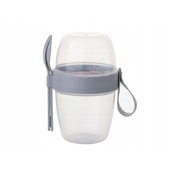 Pojemnik na jogurt 700ml szary Florina idealny do użytku w pracy bądź w szkole