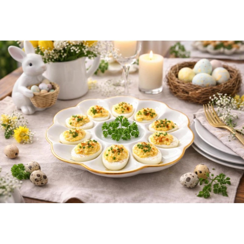 Talerz do jaj NBC Classic ze złotym rantem Florina