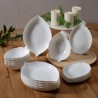 Miska salaterka szklana Altom Design Nocturn White Liść biała 27,5 cm
